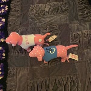 NEW PINK Victoria’s Secret collectible dogs set of two with tags.